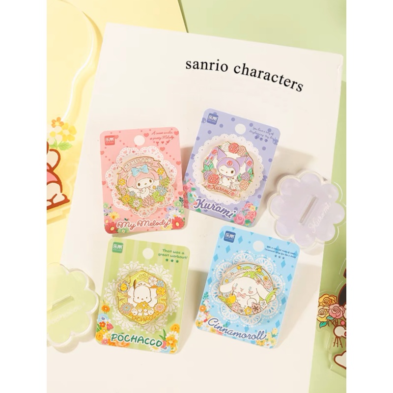 Sanrio Romantic Flower Metal Pins | My Melody Kuromi Cinnamoroll Pochacco