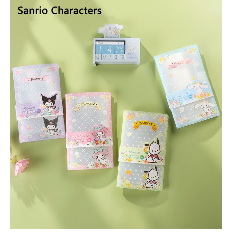 Sanrio Romantic Flower Stickers File Book  | My Melody Kuromi Cinnamoroll Pochacco