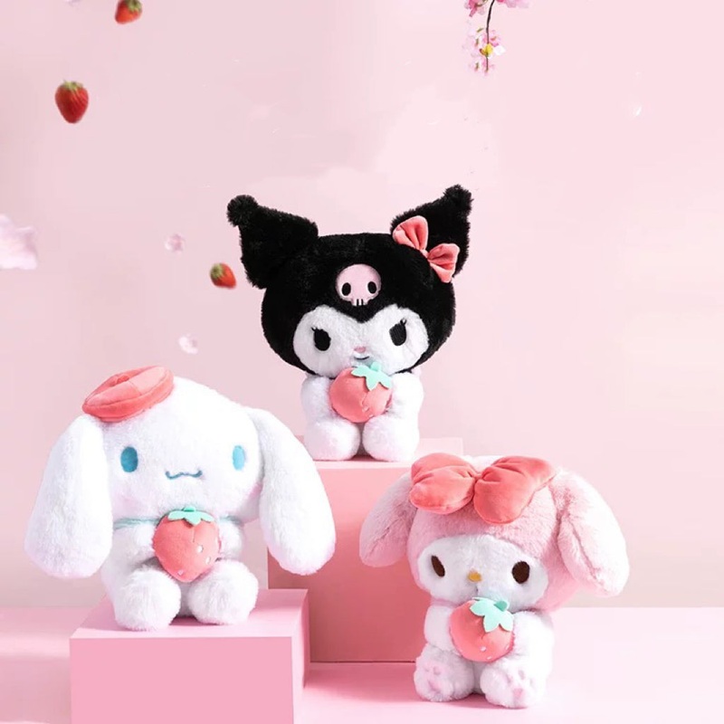 Sanrio Strawberry Plush Doll | My Melody Kuromi Cinnamoroll – 29cm tall Children Girlfriend Gift