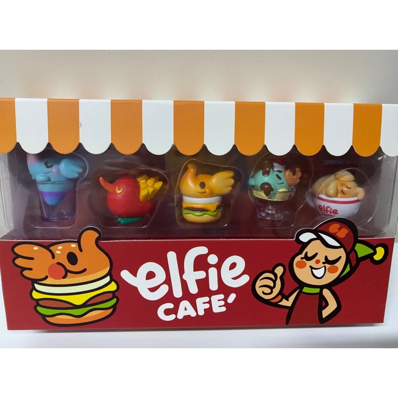 Unbox Elfie s Caf Baby Elephant Set Cute Character Figure Limited Model Toy