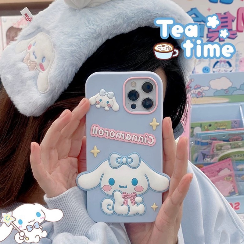 Big Ribbon Cinnamoroll Blue Soft iPhone Case 11 12 13 14 15 16 Pro Promax