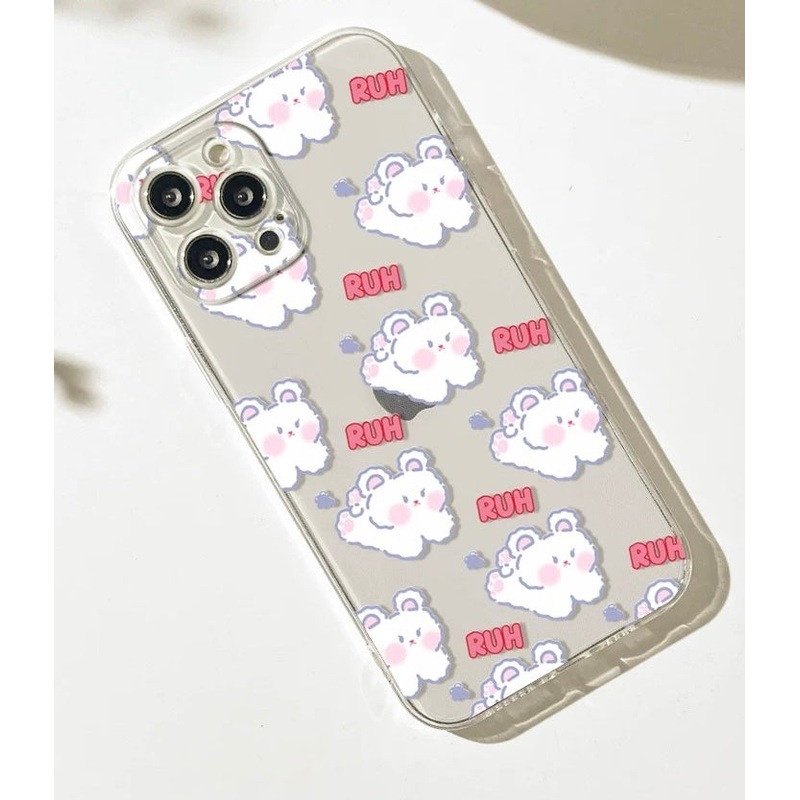 Running White Rabbit Ruh iPhone case Kawaii Lovely Cute Lolita iPhone 6 7 8 PLUS SE2 XS XR X 11 12 13 14 15 Pro Promax 12mini 13mini