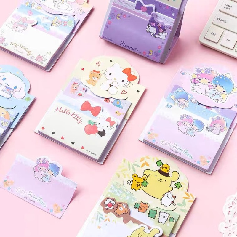 Sanrio Japan 4 Styles Mini Memo Pad | Hello Kitty Little Twin Stars My Melody Kuromi Cinnamoroll Pompompurin – 60Sheets