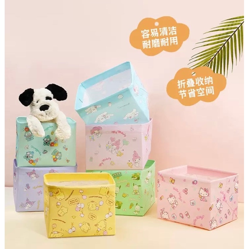 Sanrio Storage Basket | Hello Kitty My Melody Kuromi Cinnamoroll Pompompurin Pochacco Hangyodon – Set of 3 or Set of 7 Lovely Decoration