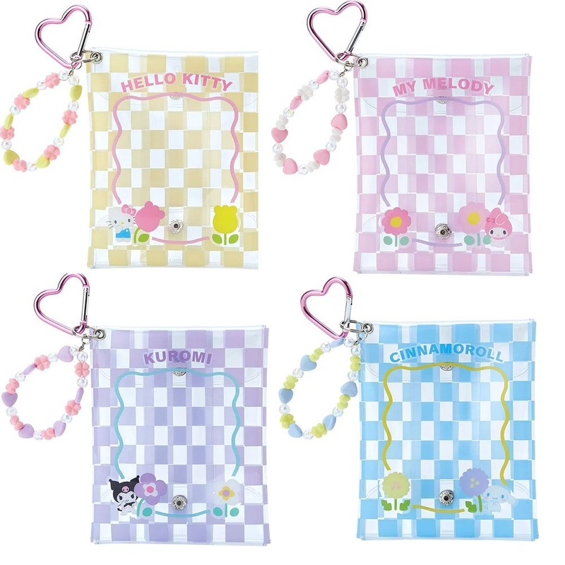 Sanrio Characters Mini Pouch :Pastel Check