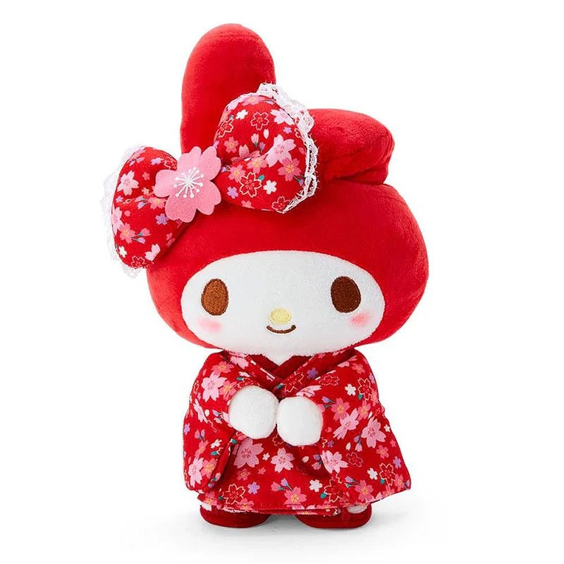 Sanrio My Melody Red Sakura Kimono Standing Plush