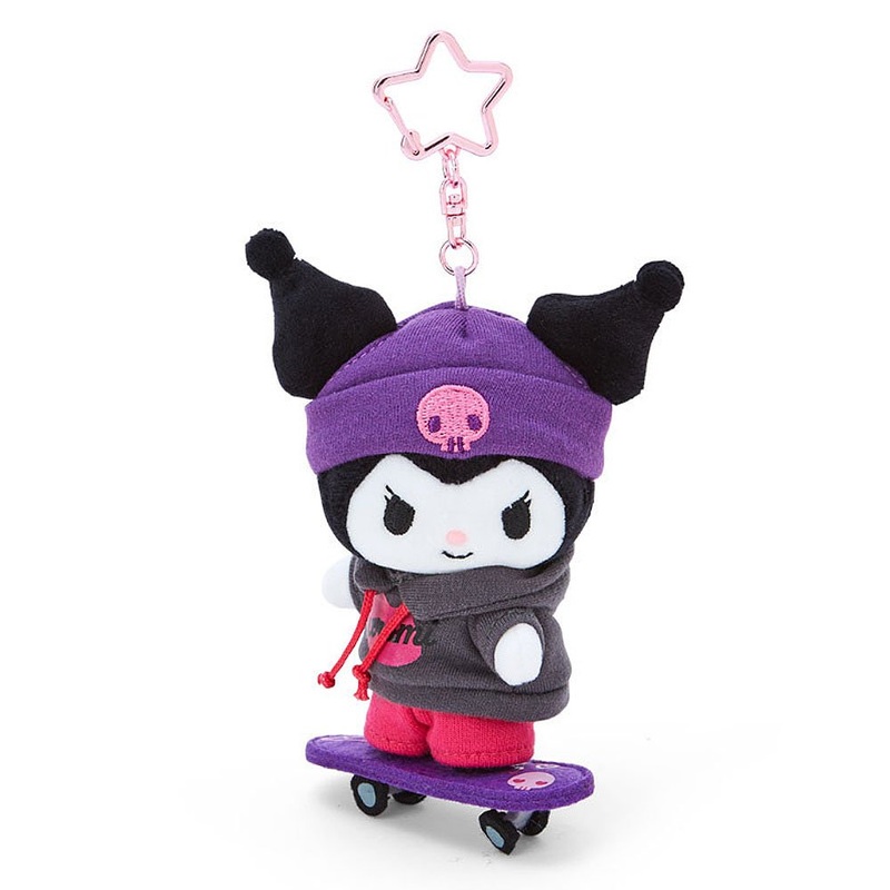 Sanrio Kuromi Skateboard Plush Mascot Keychain