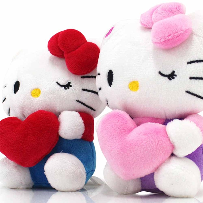 Hello Kitty Heart Plush Keychain