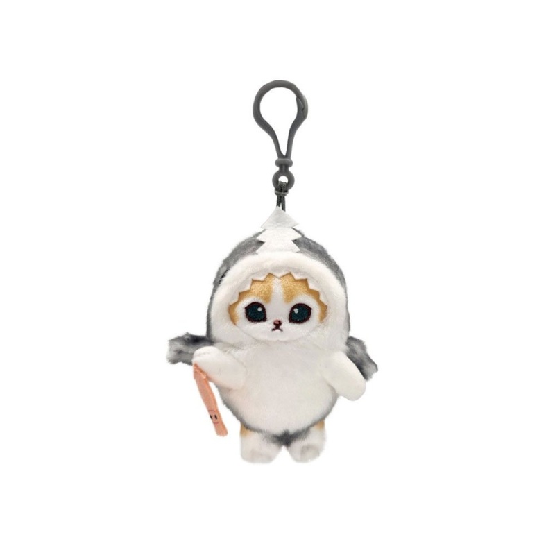 Mofusand Shark Meow Clip-On Plush Mascot :Cream Cat