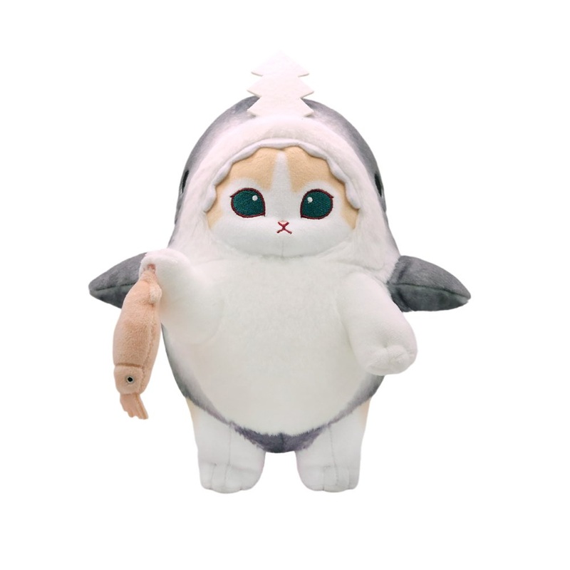 Mofusand Shark Meow Plush :Cream Cat