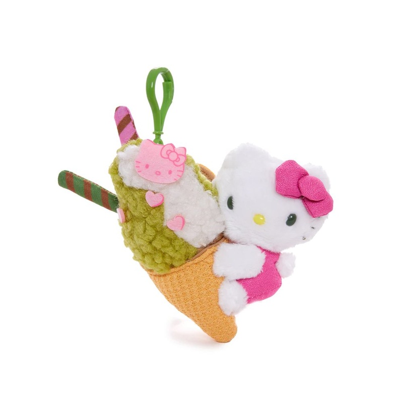 Hello Kitty Matcha Ice Cream Mascot Clip-On Plush