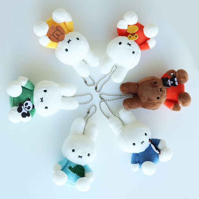 Miffy with Animal Mascot Clip-On Keychain