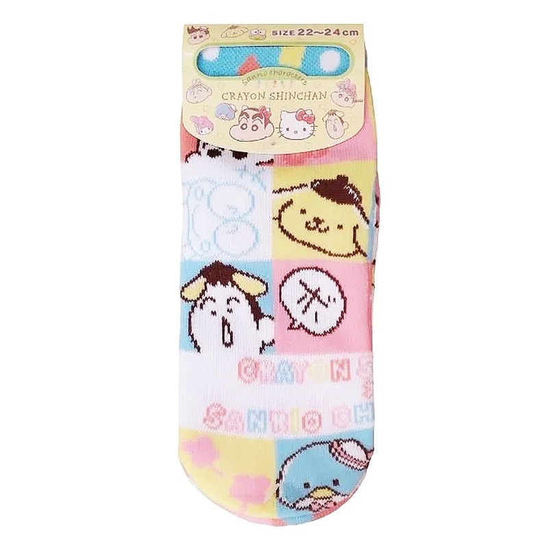 Crayon Shin-chan  Sanrio Characters Low-Cut Socks :Square