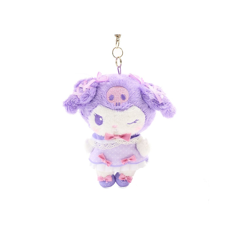 Sanrio Kuromi Winking Plush Mascot Keychain :Purple