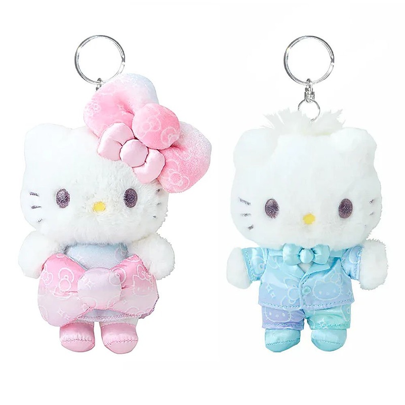 Hello Kitty & Dear Daniel 50th Anniv. Plush Mascot Keychain :Fashionable Ribbons