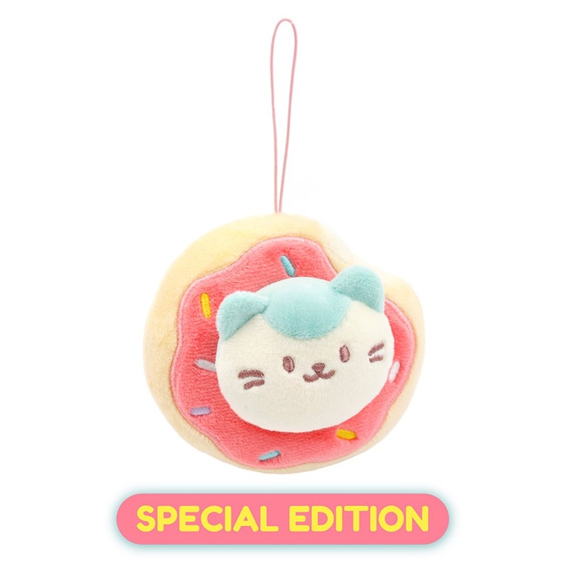 Anirollz Mint Kittiroll 4″ Donut Plush Keychain