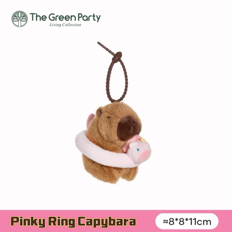 Capybara x The Green Party Pinky Swimming Ring Plushie Pendant