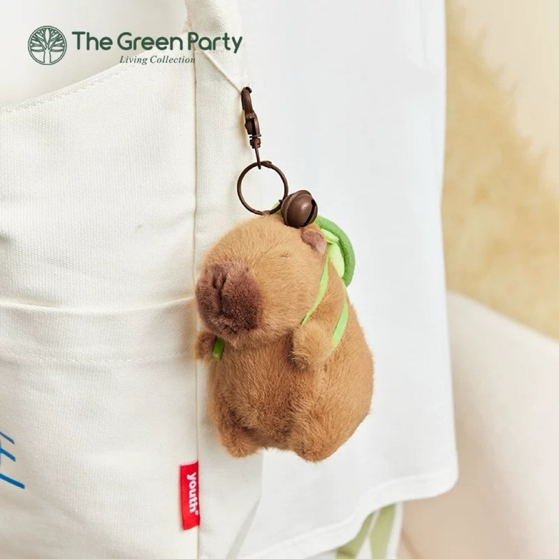 Capybara x The Green Party Turtle Backpack Plushie Pendant