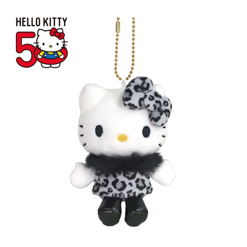 Hello Kitty 50th Anniv. MC Collection Plush Mascot – Nakajima Leopard Black