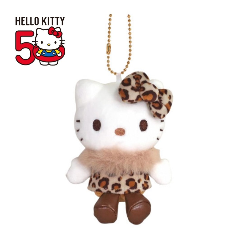 Hello Kitty 50th Anniv. MC Collection Plush Mascot – Nakajima Leopard Toffee Brown