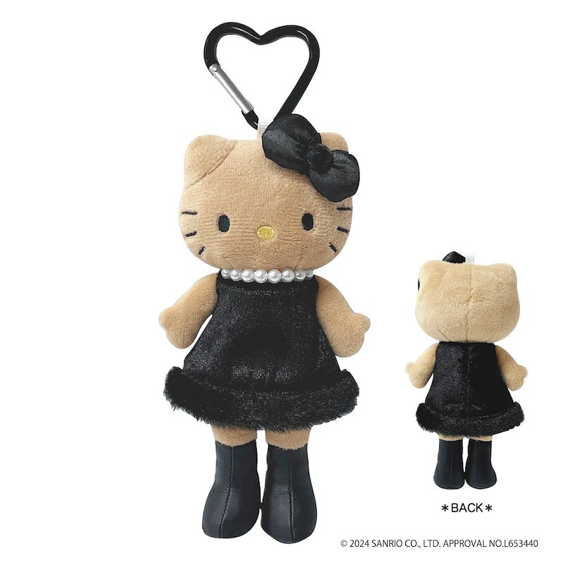 Hello Kitty Style Up Plushie Keychain Sunburn Black