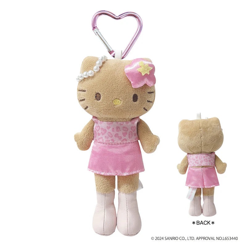 Hello Kitty Style Up Plushie Keychain Sunburn Pink