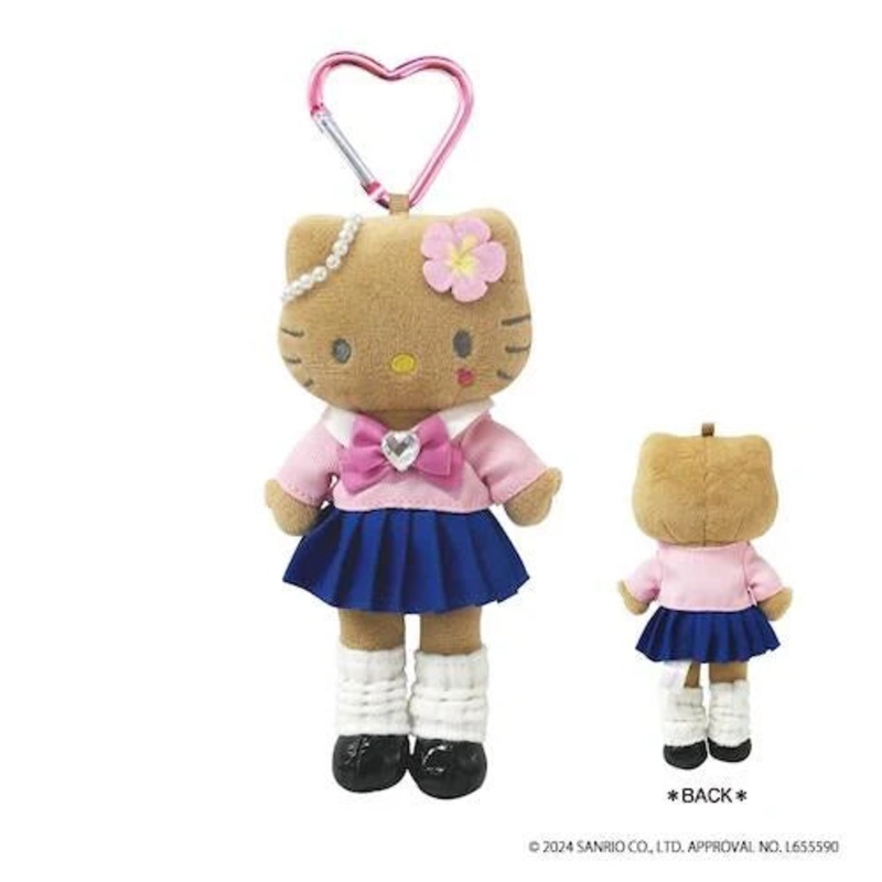 Hello Kitty Style Up Plushie Mascot Keychain Suntan Kogal
