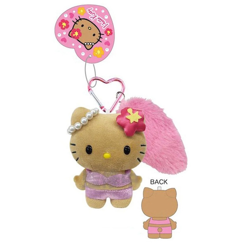 Hello Kitty Sunburn Pink Plushie Keychain with Tail